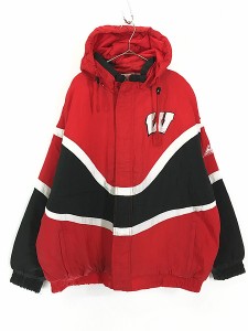 古着 90s Wisconsin カレッジ 2way パデット ナイロン ジャケット XL 古着