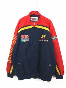 古着 90s CHASE 「Jeff Gordon」 ドライバー 企業 刺しゅう ナイロン レーシング ジャケット XL 古着