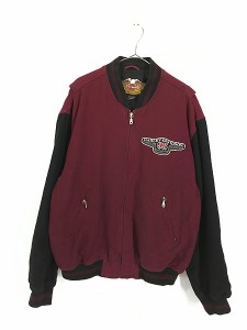 古着 90s HARLEY DAVIDSON アニバーサリー 刺しゅう ウール スタジャン ジャケット XL 古着