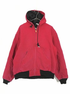 古着 80s Carhartt 裏地 メッシュ レッド ダック アクティブ パーカー ジャケット XXL 古着