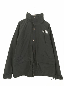 古着 TNF The North Face 2way オールブラック ナイロン シェル ジャケット M 古着