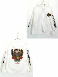 古着 90s HARLEY DAVIDSON シールド ウィング ロゴ メキシカン パーカー ジャケット M 古着