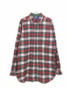 古着 70s USA製 Pendleton 「MAGNUM TALL」 超ロング丈 チェック ウール シャツ コート L