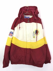 古着 90s NFL Washington Redskins レッドスキンズ 2way パデット ナイロン ジャケット パーカー XL 古着