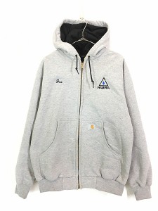 古着 90s Carhartt 裏地 メッシュ ヘビー スウェット ジップ パーカー ジャケット S 古着