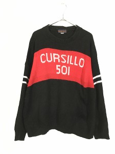 古着 80s USA製 ANDREW ROHAN 「CURSILLO 501」 ビッグサイズ アクリル ニット セーター XXL位