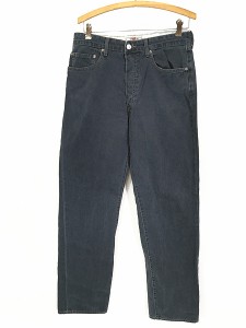 古着 90s Levi's 401-7712 先染め ネイビー カラー デニム パンツ ジーンズ スリムストレート W32 L32