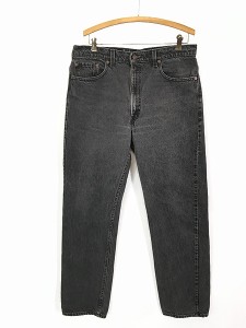 古着 90-00s Levi's 505 ブラック デニム パンツ ジーンズ スリム W35 L32