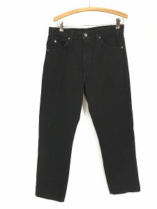 古着 90s Levi's 505 スーパー ブラック デニム パンツ ジーンズ スリム W33 L29.5 ミント!!