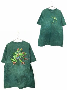 古着 00s EU製 HARLEQUIN カエル リアル グラフィック タイダイ Tシャツ XL 古着