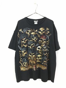 古着 USA製 Disney Pirates of the Caribbean パイレーツ スカル Tシャツ XXL 古着