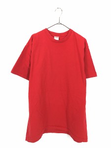 古着 USA製 Supreme 無地 ソリッド ヘビー コットン Tシャツ 赤 L 古着