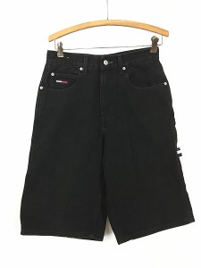 古着 90s TOMMY JEANS ブラック デニム ワーク ペインター ショーツ ショート パンツ W 古着