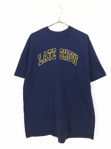 古着 90s USA製 「LATE SHOW」 中抜き アーチ プリント Tシャツ XL 古着
