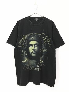 古着 00s Che Guevara チェ ゲバラ キューバ 世界地図 両面 Tシャツ L 古着00s