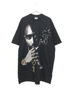 古着 90-00s USA製 2PAC BIGフォト × ラインストーン オールド ヒップホップ ラップ Tシャツ 3XL 古着