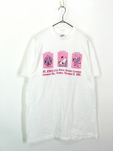 古着 90s USA製 Monk ムンク バイク ごはん エアロビ 天使 ポップ アート Tシャツ XL 古着