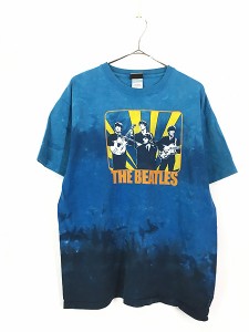 古着 00s The Beatles フォト ミュージック バンド タイダイ Tシャツ L 古着