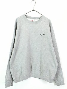 古着 90s USA製 NIKE スウォッシュ 刺しゅう スウェット トレーナー L 古着