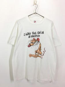 古着 USA製 ネズミ アニマル メッセージ Tシャツ XL 古着