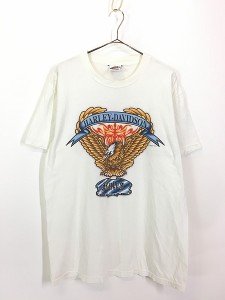 古着 00s HARLEY DAVIDSON イーグル グラフィック 両面 Tシャツ L 古着