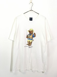 古着 90s Polo Ralph Lauren 「POLO BEAR」 釣り アウトドア ポロベア Tシャツ L 古着