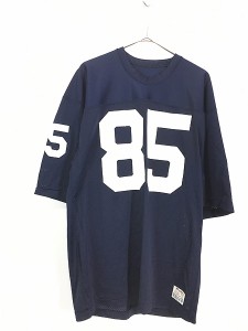 古着 80s USA製 Champion 「85」 ナンバリング メッシュ フットボール Tシャツ L 古着