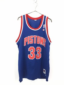 古着 Champion製 NBA Detroit Pistons ピストンズ No33 「HILL」 メッシュ タンクトップ 44 古着