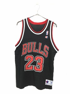 古着 Champion製 NBA Chicago BULLS No 23 「M.JORDAN」 メッシュ タンクトップ 40 古着