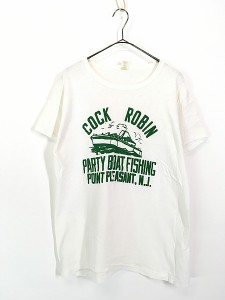 古着 70s Russell 「Cock Robin」 船 ボート フィッシング Tシャツ XL 古着