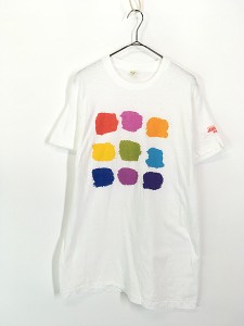 古着 80-90s USA製 カラフル カラーチャート アート Tシャツ XL 古着