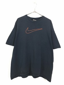 古着 90s NIKE BIG スウォッシュ プリント Ｔシャツ XL 古着