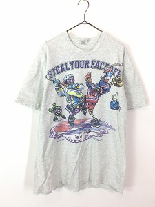 古着 90s USA製 Grateful Dead 「Steal Your Faceoff」 ホッケー デッドヘッド デッドベア ロック バンド Tシャツ L 古着