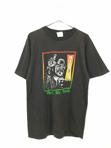 古着 90s MALCOLM X 「Watch My Back」 ブラック カルチャー Tシャツ  L位 古着