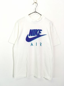 古着 90s USA製 NIKE AIR BIG ロゴ モックネック Tシャツ M位 古着