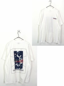 古着 90s USA製 Nautica Competition バスケ グラフィック プリント Tシャツ L 古着