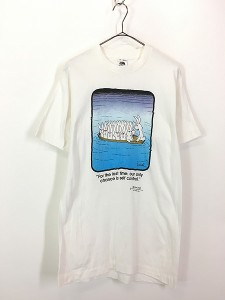 古着 80s USA製 ウサギ 漂流 シュール ポップ アート Tシャツ M 古着