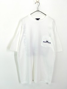 古着 90s USA製 NAUTICA ヨット セーリング フォト Tシャツ XL 古着