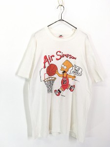 古着 90s USA製 The Simpsons シンプソンズ 「Air Simpson」 バート × ジョーダン Tシャツ XL 古着