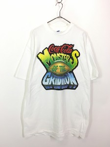 古着 90s USA製 Coca Cola コーラ 「MONSTER OF GRIDION」 グラフィック アメフト Tシャツ XL 古着