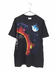 古着 90s USA製 宇宙 惑星 太陽 グラフィック アート Tシャツ S 古着