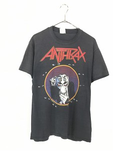 古着 80s USA製 ANTHRAX 「DON'T YOU FUCK'N LOOK AT ME!」 ヘヴィ メタル ロック バンド Tシャツ L 古着