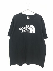 古着 TNF The North Face BIG ロゴ プリント Tシャツ 黒 XL 古着