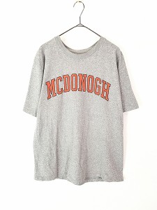 古着 90s USA製 MCDONOGH カレッジ 霜降り カレッジ Tシャツ L 古着