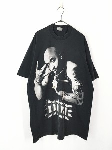 古着 90-00s USA製 2PAC BIGフォト × ラインストーン オールド ヒップホップ ラップ Tシャツ XXL 古着