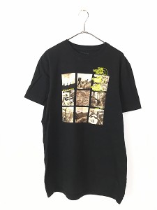 古着 TNF The North Face 3連 ロゴ セピア フォト Tシャツ M 古着