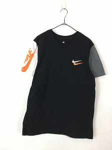 古着 NIKE 2連 スウォッシュ BIG ロゴ 3トーン Tシャツ M 古着