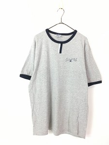 古着 90s Champion ワンポイント ロゴ チョコチン リンガー Tシャツ L 古着