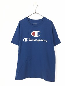 古着 Champion BIG ロゴ プリント Tシャツ M 古着