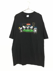 「Deadstock」 古着 00s Snoopy スヌーピー ブラザーズ 希少 兄弟 トランプ ポーカー Tシャツ XL 古着